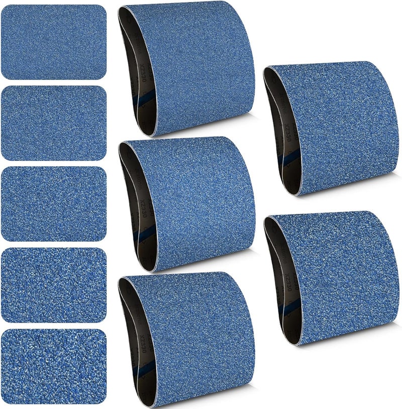 Aolabela 8x19 Inch Floor Sanding Belts 10 Pcs 5 Grits Sizes (2 Each of 40/60/80/100/120 Grits) Heavy Duty Belt Sander Zirconia Belt Sander Paper for Wood, Metal, Stainless Steel, Cars, and Furniture - Image 1